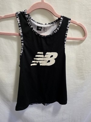 Girls New Balance Size 7/8 Black Tank Top  Sport Exercise Summer Play 