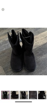 NWT- Joe Boxer Women's Edna Casual Suede Fur Lined Boots Black Women's Size 8
