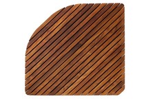 Nordic Style Corner Oiled Teak Wood Shower/Spa Mat Rounded Edge 30x30