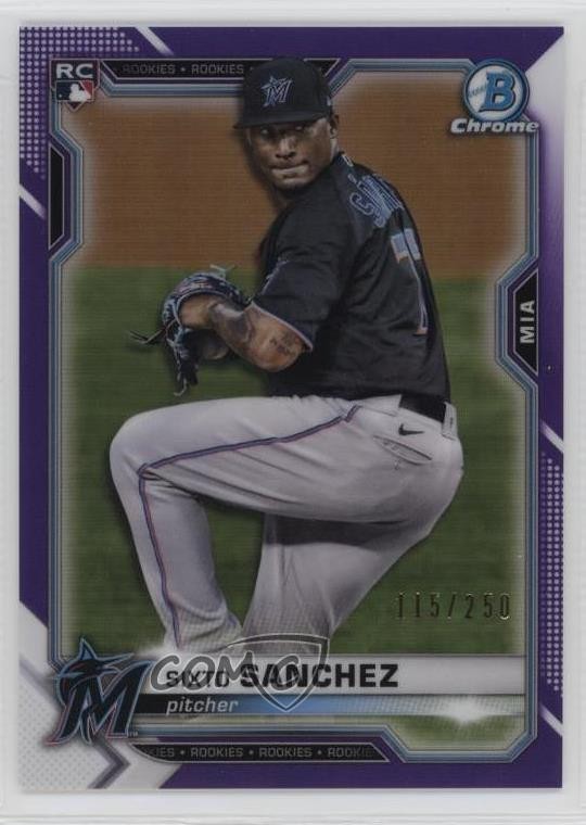 2021 Bowman Chrome Purple Refractor /250 Sixto Sanchez #78 Rookie RC