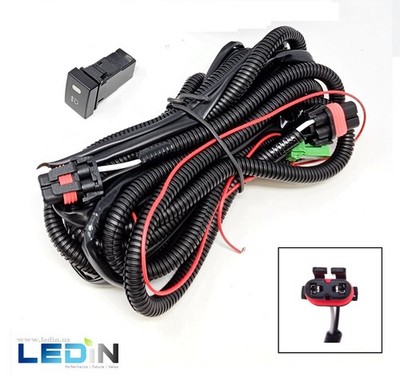 12V 30A Relay Fog Light Wiring Harness Kit LED Switch 9006 2 Plugs Wire 15A Fuse