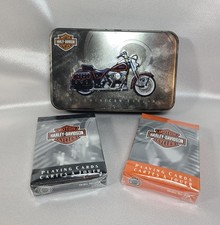1998 Harley Davidson 2 Decks Unopened Playing Cards in a Collector Tin  Vintage