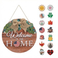Giftgarden Welcome Home Sign for Front 12 inches, Earth tones and warm colors