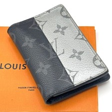 LOUIS VUITTON Card Holder Monogram Eclipse Split Organizer de Poche logo Used