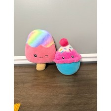 Russ Snackeez Rainbow Popsicle and Pink Cupcake Sweet Treats Plush Set