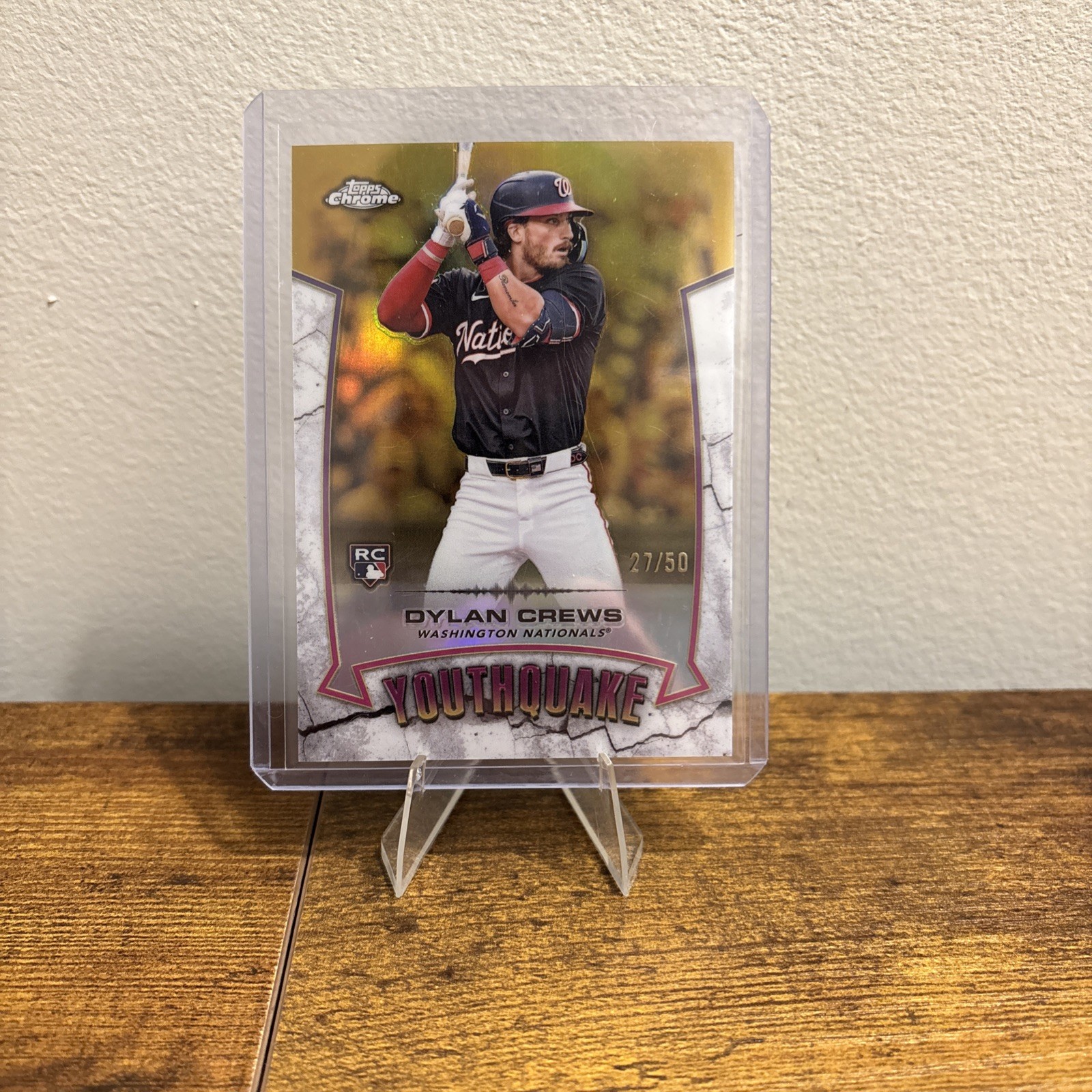 2025 Topps Chrome - Youthquake Dylan Crews #YQ-50 Gold Refractor /50 (RC)