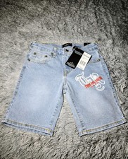 Kids True Religion Graphic Logo Boys Denim Shorts