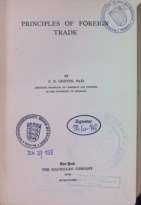 Principles of Foreign Trade. Griffin, C.E.: