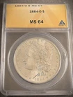 1884-O MORGAN SILVER DOLLAR ** ANACS MS-64 **  PROBLEM FREE COIN  (7218)