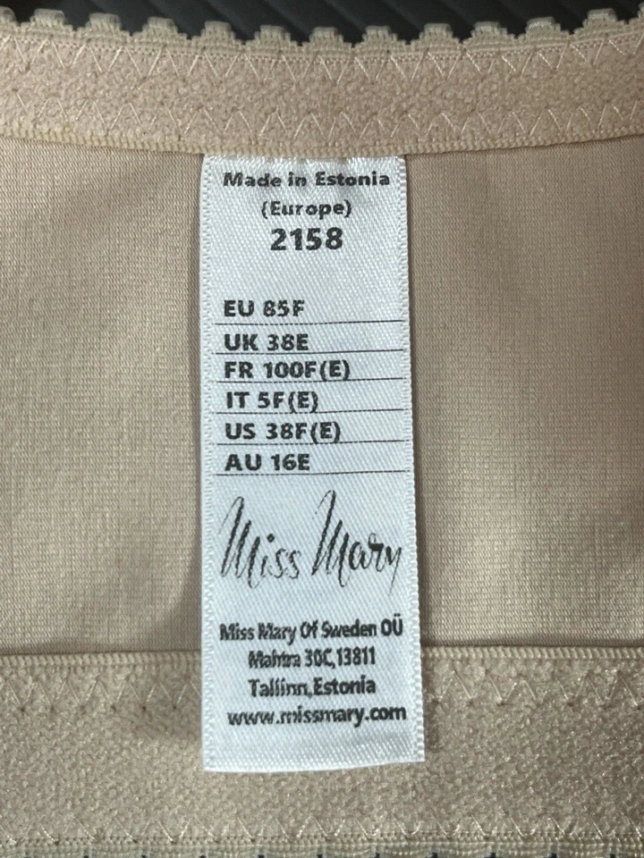 Sujetador de encaje de algodón Miss Mary of Sweden lencería con cierre frontal 2158 talla 38F (E) Foto 3 de 4