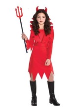 Amscan Devious Devil Girl s Halloween Costume Small 4-6: Dress, Collar, Headband