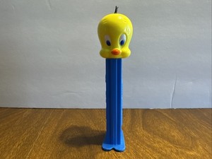 Vintage 1980 Tweety Bird PEZ Dispenser Warner Bros Blue Stem Austria
