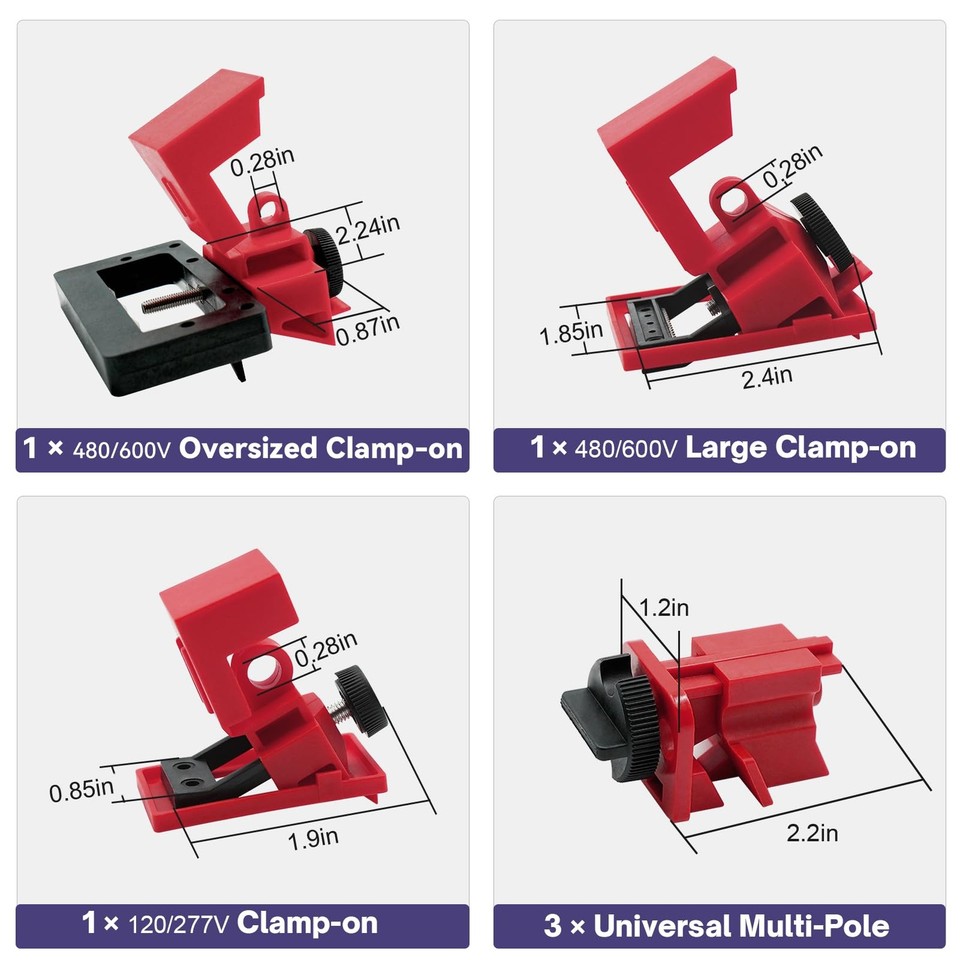 Lockout Tagout Kit, 4 Keyed Different Loto Safety Padlocks, Hasps ...