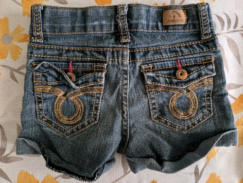 Jordache Girls Size 4 Denim 5 Pocket Snap Button Zip Up Shorts - Picture 7 of 10