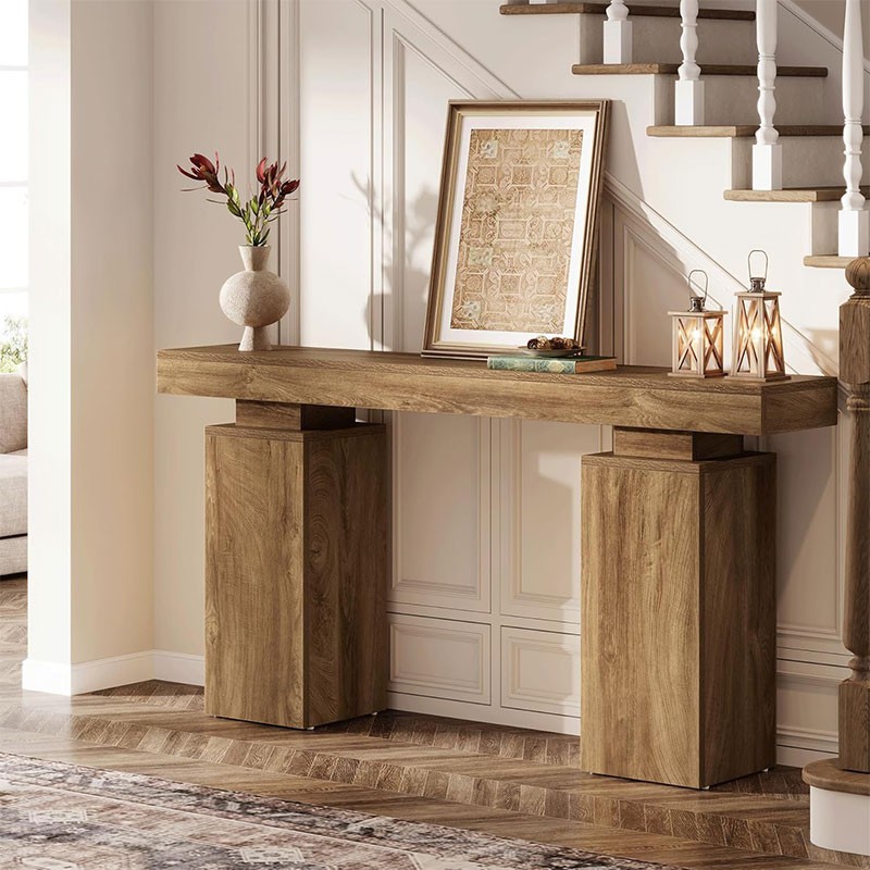 Tavolo consolle HOGA-RY0238, 30 x 160 x 85 cm, marrone - A foto 3
