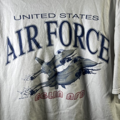 T-shirt vintage Soffe Choice uomo XL United States Air Force Eglin AFB - Foto 2 di 7