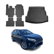 Floor Mats Cargo Liner Set for Toyota RAV4 2019-2025 3D Rubber Black 5 Pcs