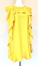 Red Valentino Yellow Ruffle Dress Retails $595 NWT Size 38 IT 2 US