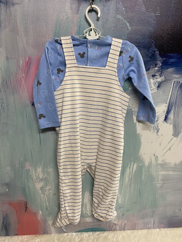 DISNEY BABY CLOTHES, 2-PIECE MICKEY MOUSE, OVERALL SET. SIZE 3-6M. - Picture 3 of 3