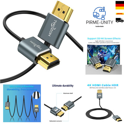 Hyper Slim HDMI Kabel 7,5m, 3D/4K@60Hz, 2160P/1080P
