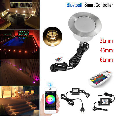 Φ61mm RGB//RGBW Bluetooth Controller LED Deck Lights Garden Lighting Outdoor Lamp