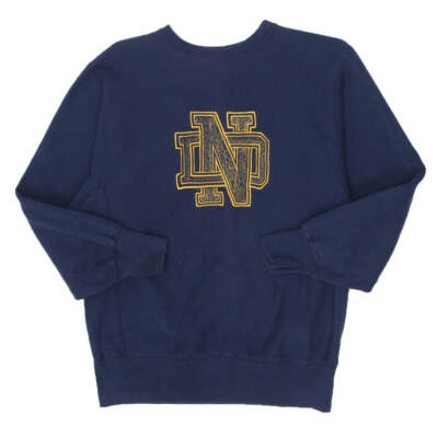 Vintage Champion Reverse Weave Notre Dame Sweatshirt Navy Blue | eBay
