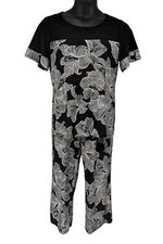 Antthony 2-pack Color blocked Top &P rinted PullOn Pant  Black/White