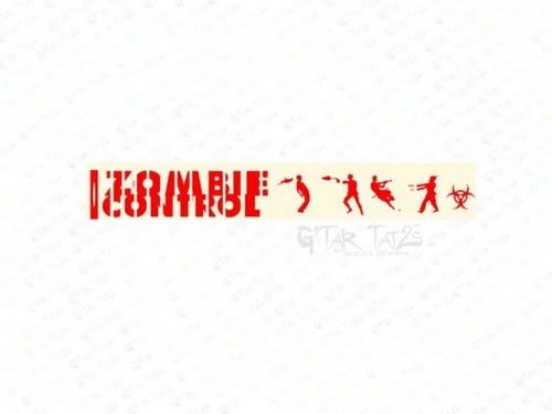 Zombie Guitar Decal Sticker Inlay - Choose from 10 colors - Picture 14 of 16