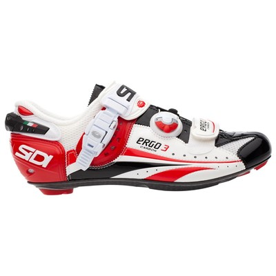 Sidi Ergo 3 Carbon White / Red / Black Road Shoes - Mens EU 41 | eBay