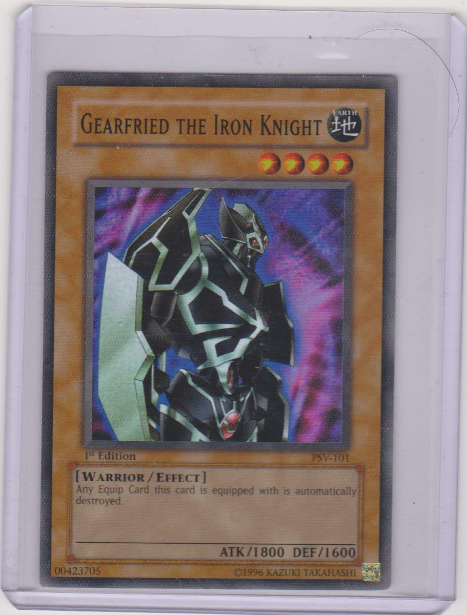 Yugioh Gearfried The Iron Knight PSV-101 1st Edition Super Rare Holo Never  Play