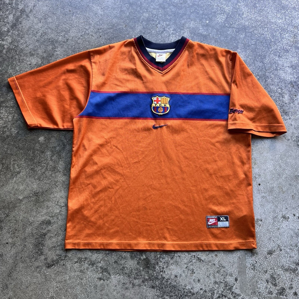 NIKE　1998〜1999 FCバルセロナ　ユニフォーム　アウェイ NIKE - ナイキ製FCバルセロナ98-99アウェイsize XL新品タグ付き