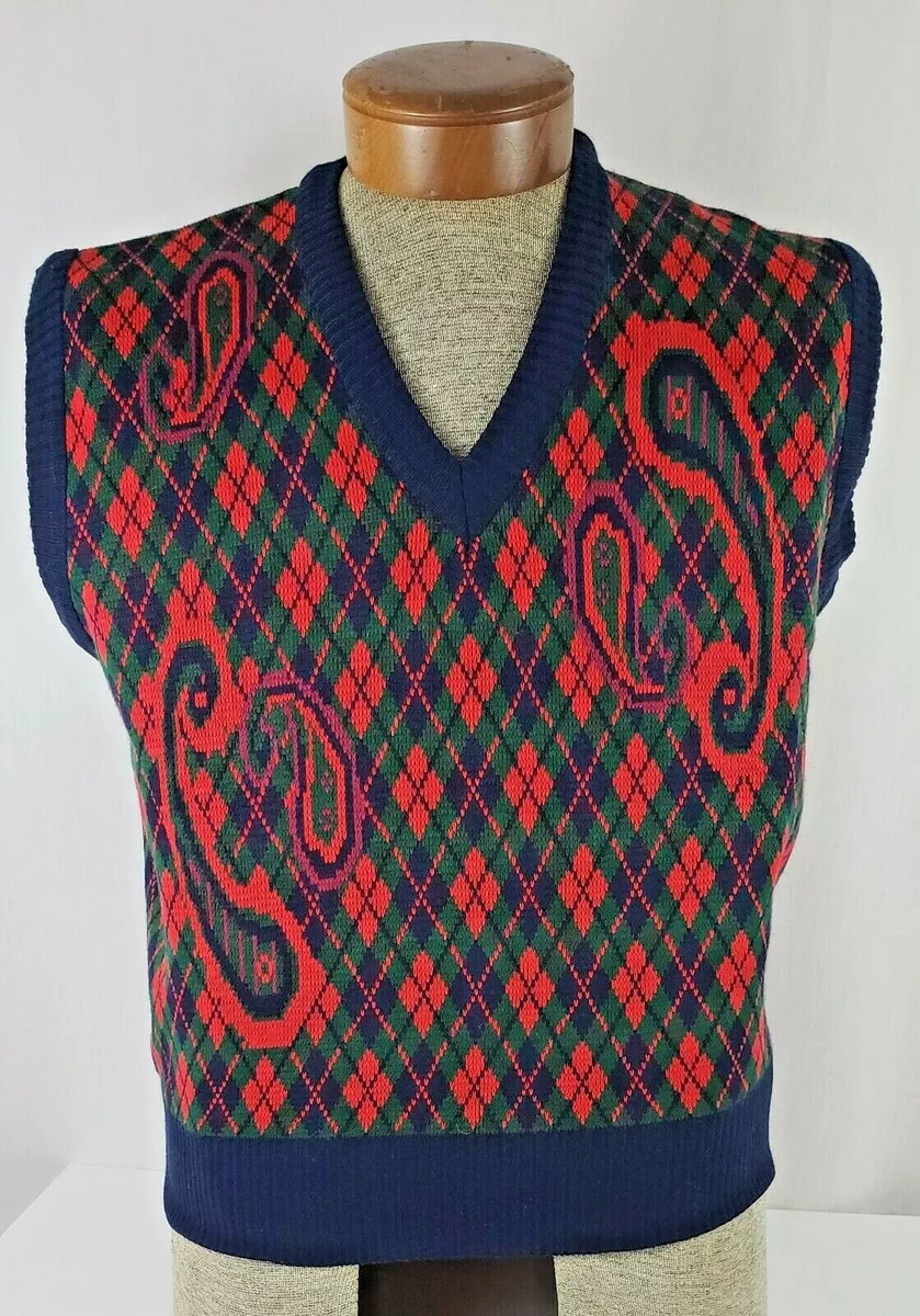 Green plaid top sweater vest