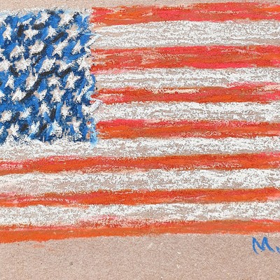 USA Flag Painting USA American Flag Symbol Original Art ACEO Independence Day
