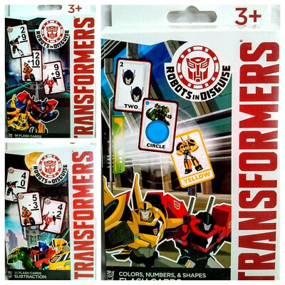 Transformers Flash Cards Add, Subtract, Colors, Numbers & Shapes CHOICE - 3 NEW!