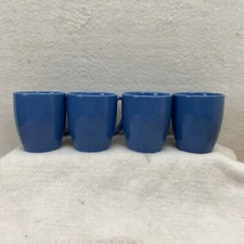 Corelle Solid Blue Stoneware Coffee Mugs. 12 Oz Set Of 4 No Chips Or Cracks A
