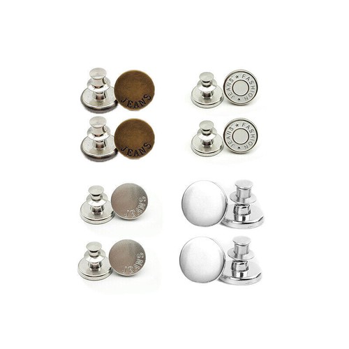 8X Button Pins For Jeans Pants No Sew Instant Adjustable Jean Button Replacement - Picture 14 of 18