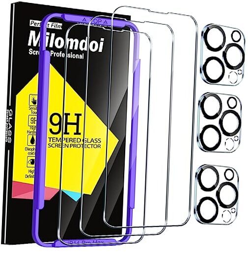 3 Pack Screen Protector for Apple iPhone 14 Pro Max with 3 Pack Tempered