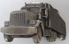 The Great American Belt Buckle 3D Semi-Truck TRUCKER Brass Made in USA 1980