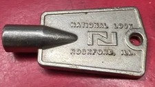 Vintage National Lock Freezer Key /Rockford Illinois- barrel type cabinet