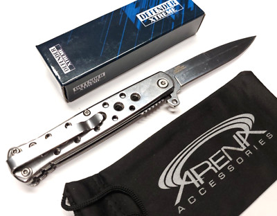Mini Spear Point Dagger Pocket Knife Blade Spring Assisted Tip Up Carry