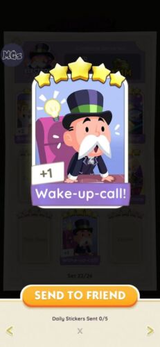Monopoly Go 5 stars - Wake Up Call - Picture 1 of 1