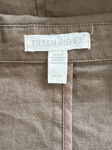 Eileen Fisher 100% Bio Leinen Sakko Medium rost/braun zwei Knopftaschen - Bild 5 von 5