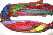  12 yards Unstitched PURE Silk Sari Ribbon Yarn Changes Color TWO TONE SKEINS