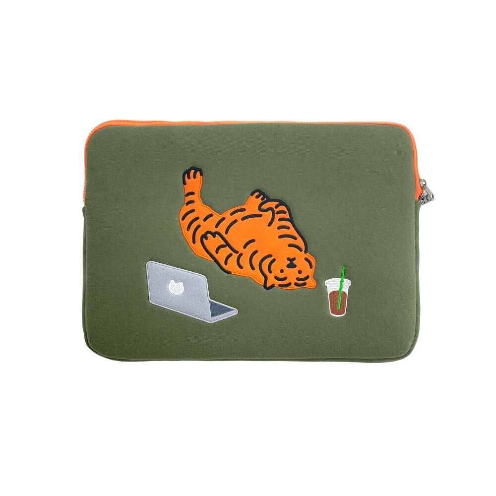 【MUZIK TIGER】Sitting Tiger Laptop/Tablet Pouch(S)_9.7~11 MUZIK TIGER Lazy Tiger Laptop Tablet Pouch Sleeve Official