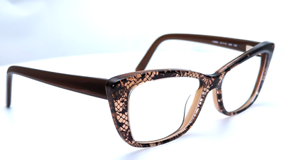 Valentino V2663 208 Clear Brown Cat Eye Womens Eyeglasses 