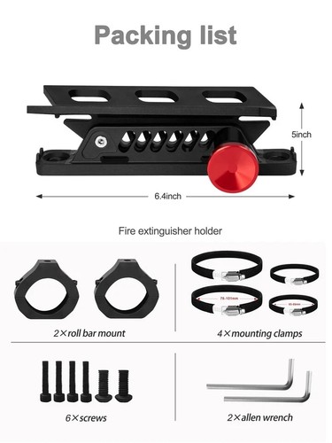 Quick Release UTV Fire Extinguisher Mount Kits, Adjustable Roll Bar Fire Exti... - Picture 8 of 8