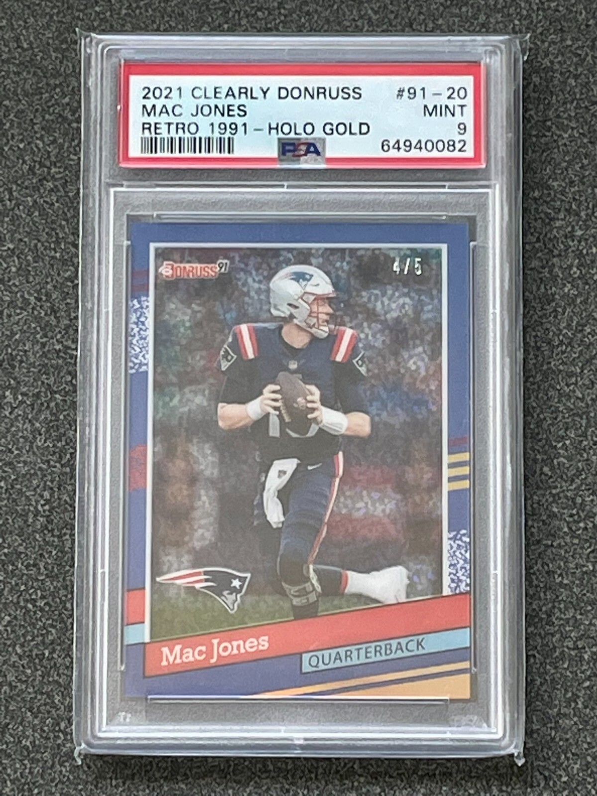 Mac Jones Panini Clearly Donruss Retro 1991 #9120 Holo Gold