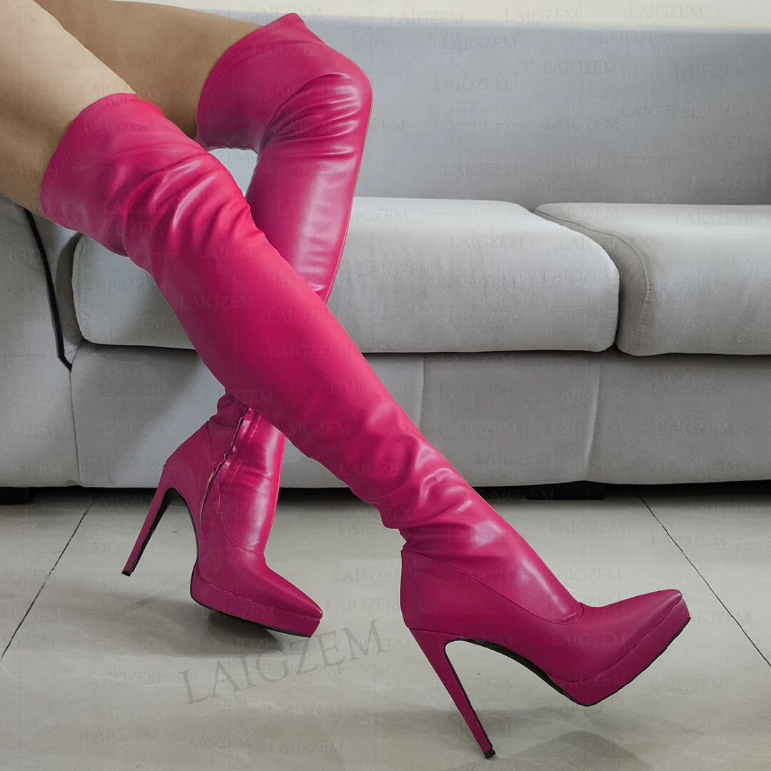 Lace Hella Heels Red Crotch Boots Hella Heels LipKit Thigh High