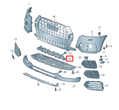 GENUINE AUDI Q3 8U FRONT BUMPER CENTRE LOWER GRILLE 8U0807683D4U8 