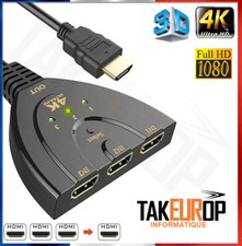 Multiprise HDMI Switche 3 Entrées 1 Sortie 1080P Hub Commutateur Adaptateur